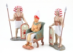 Faraón con soldados egipcios 10 cm.