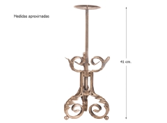 Candelabro Navidad dorado antiguo 41 cm.